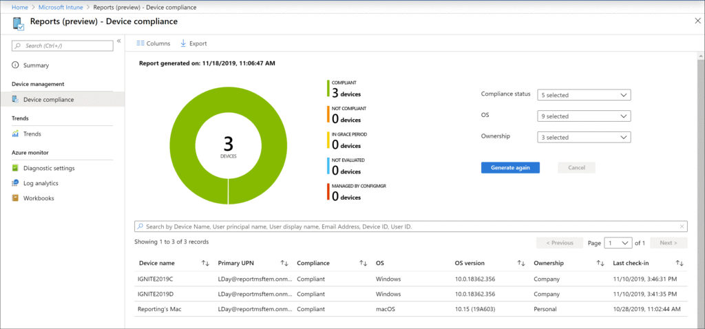 Intune Compliance Report